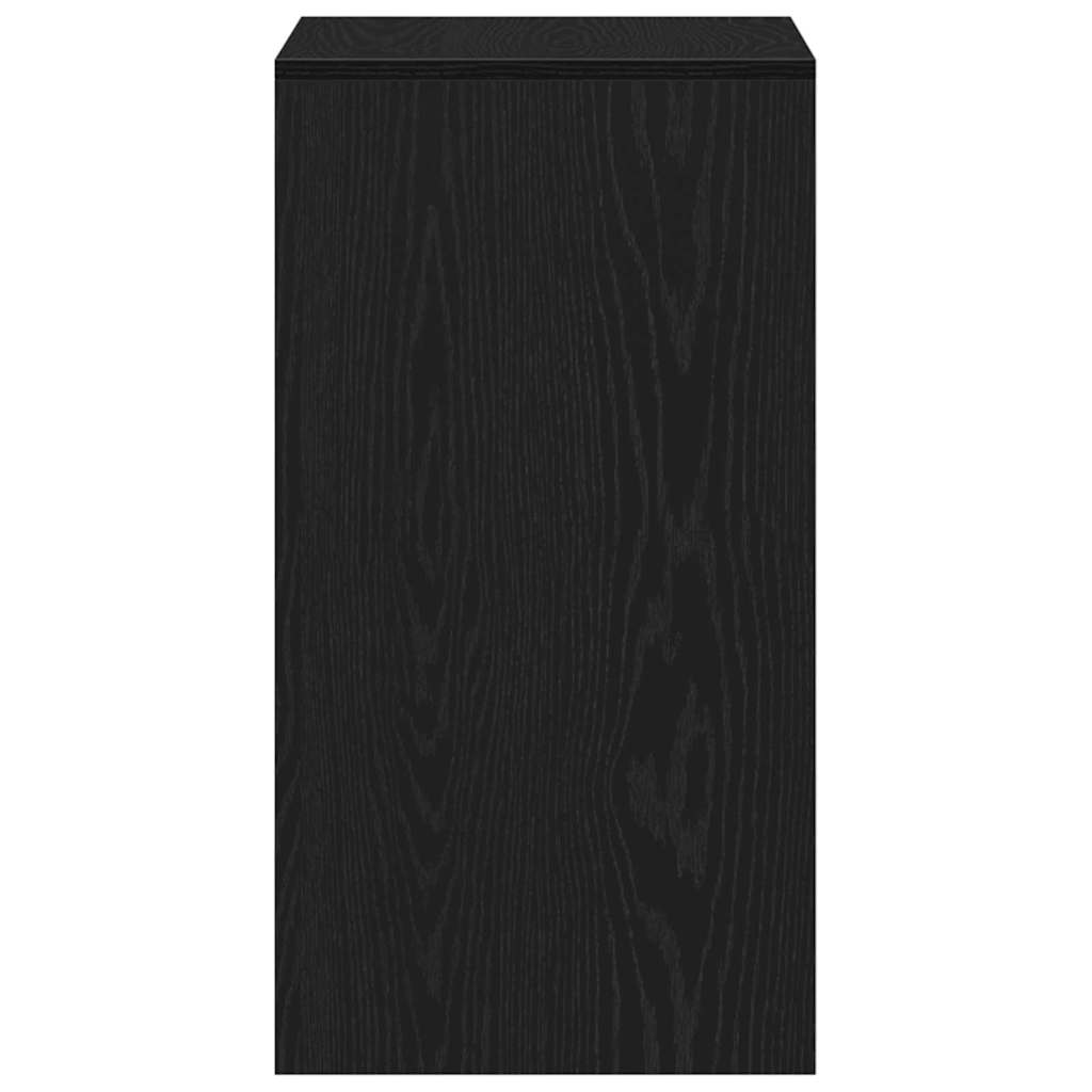 Speilbord Med Skuff Svart Eik 60 X 40 X 75 Cm Konstruert Tre
