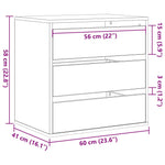 Skuffeskap Med Skuff Svart 60 X 41 X 58 Cm Konstruert Tre