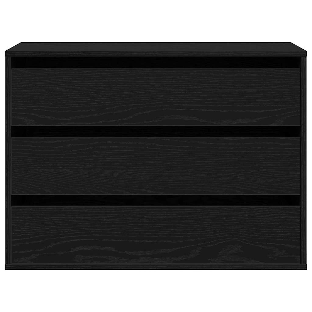 Skuffeskap Med Skuff Svart 80 X 41 X 58 Cm Konstruert Tre