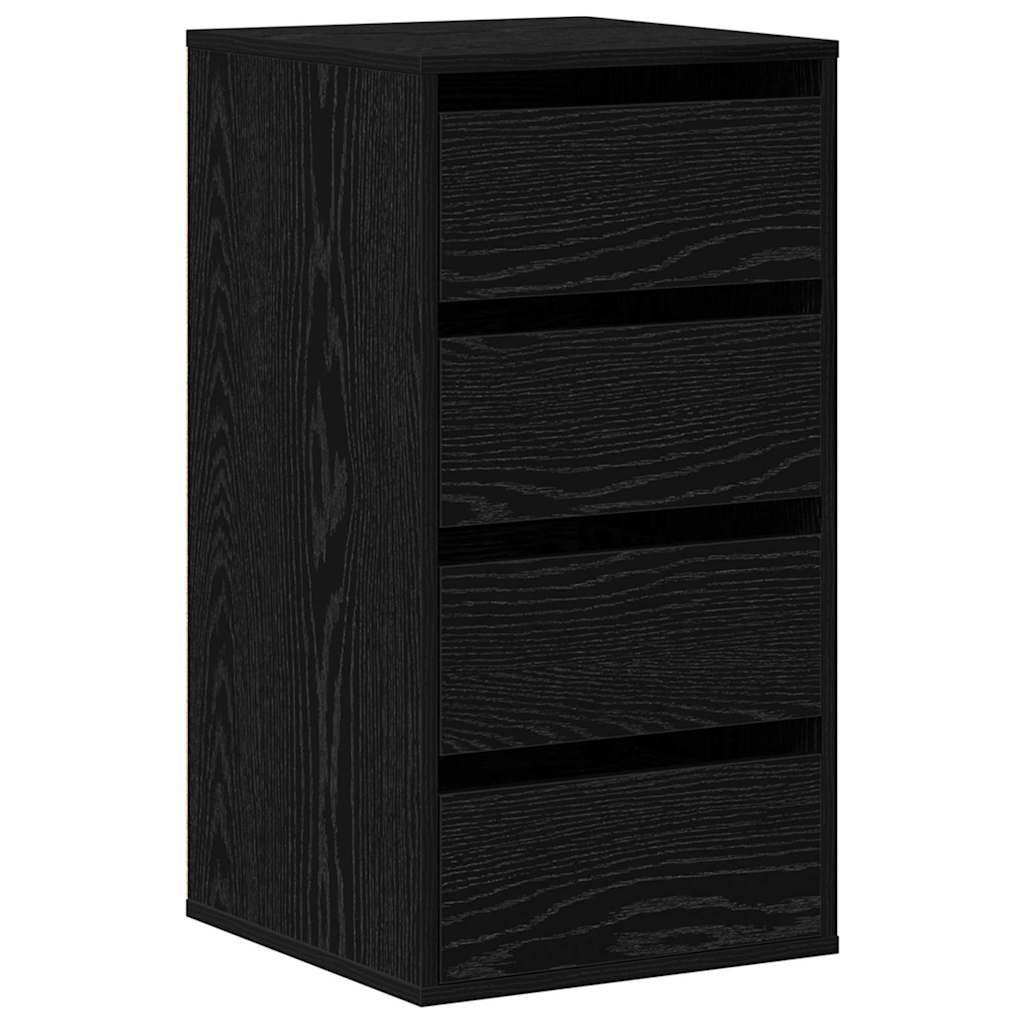Skuffeskap Med Skuff Svart 40 X 41 X 76 Cm Konstruert Tre