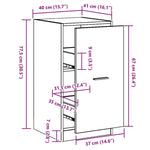 Apotekskap Svart Eik 40 X 41 X 77.5 Cm Konstruert Tre
