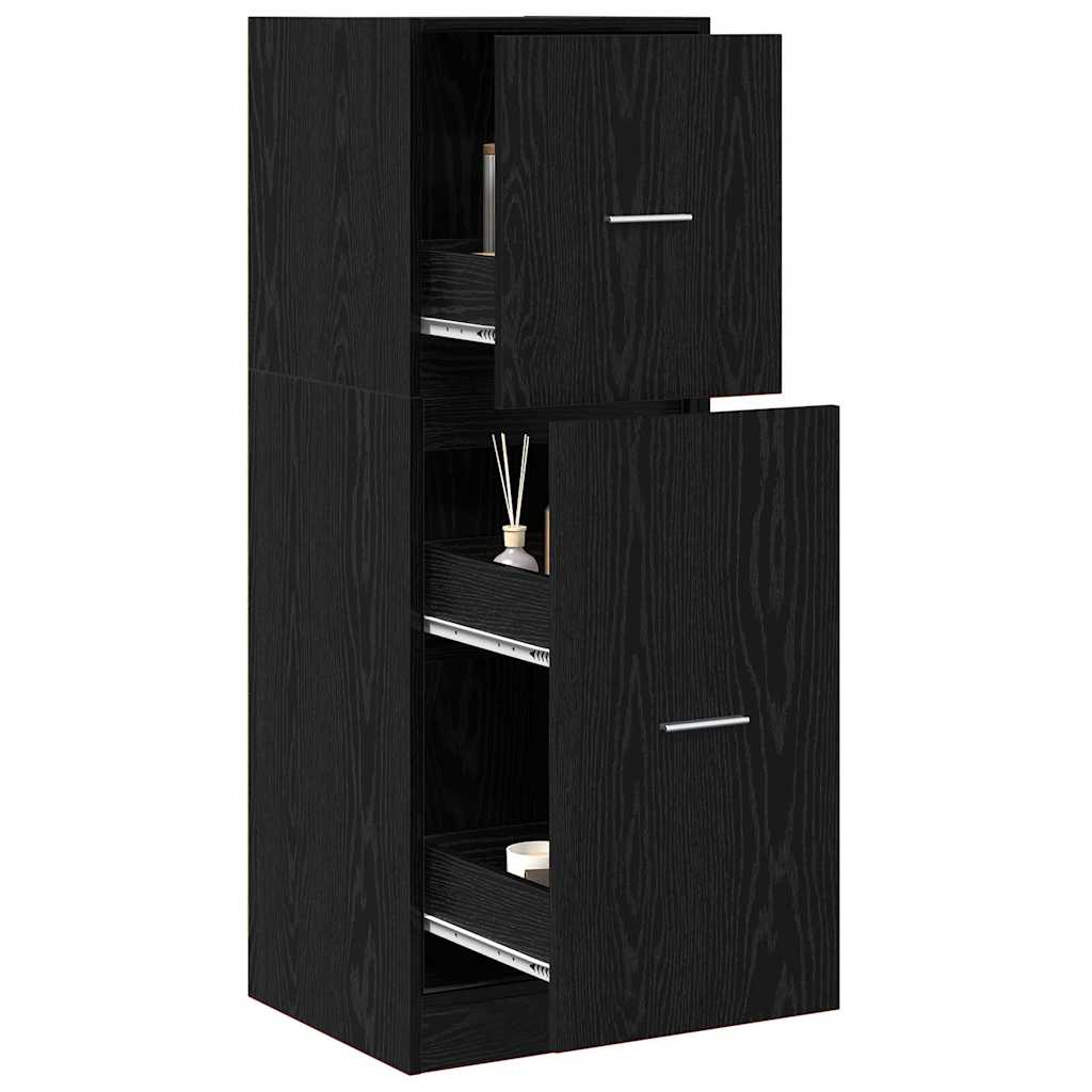 Apotekskap Svart Eik 40 X 41 X 118 Cm Konstruert Tre