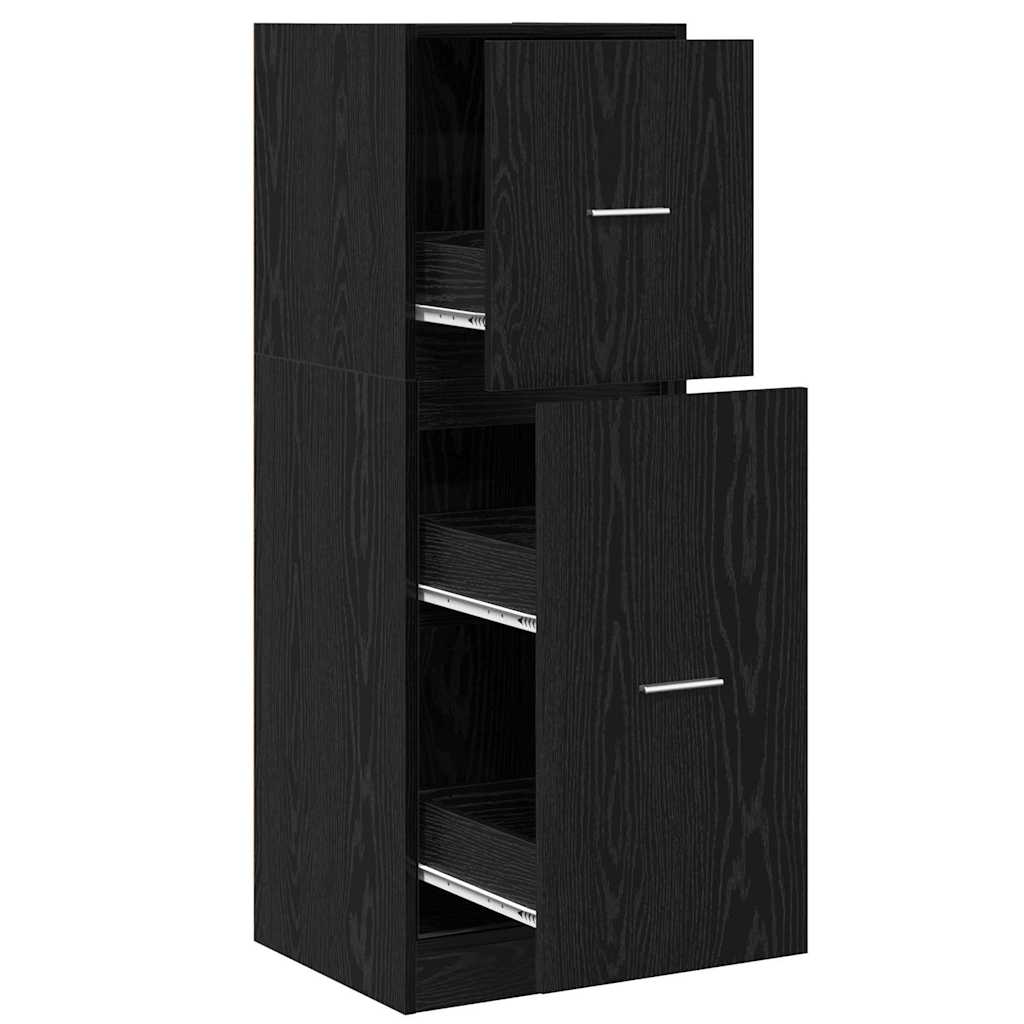 Apotekskap Svart Eik 40 X 41 X 118 Cm Konstruert Tre
