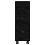Baderomsinnredningssett Med Hjul Svart Eik 33 X 23 X 65 Cm