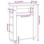 Baderomsinnredningssett Med Hjul Svart Eik 65 X 23 X 87 Cm
