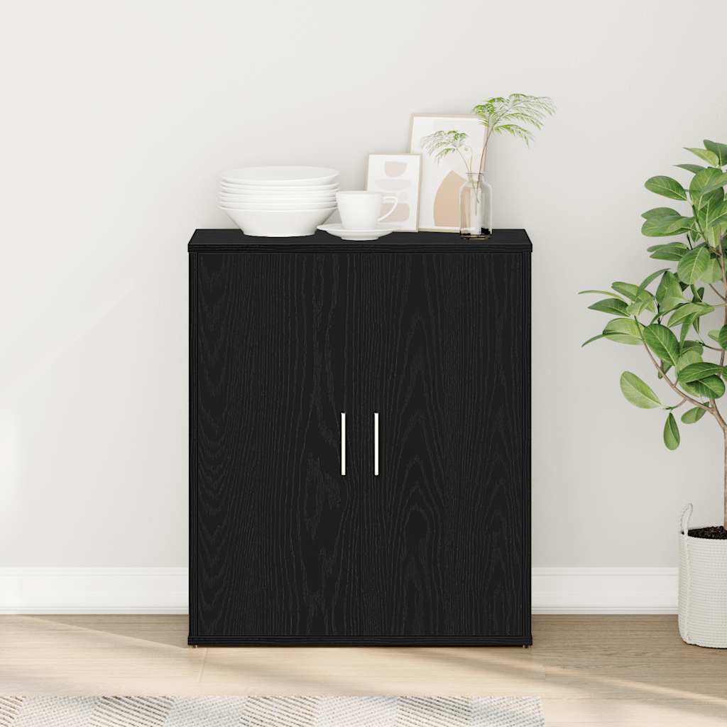 Skjenk Svart Eik 60X31X70 Cm Konstruert Tre