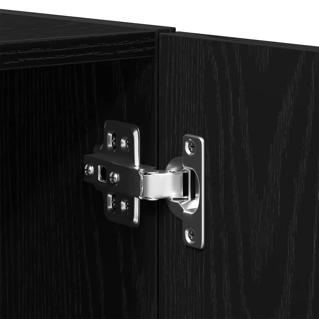 Veggskap Veggmontert Svart Eik 70 X 42.5 X 40 Cm Konstruert Tre