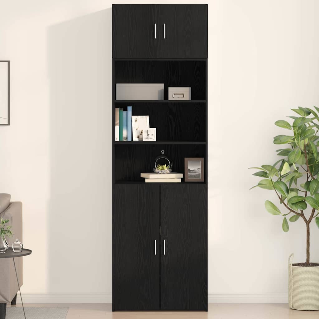 Veggskap Veggmontert Svart Eik 70 X 42.5 X 40 Cm Konstruert Tre
