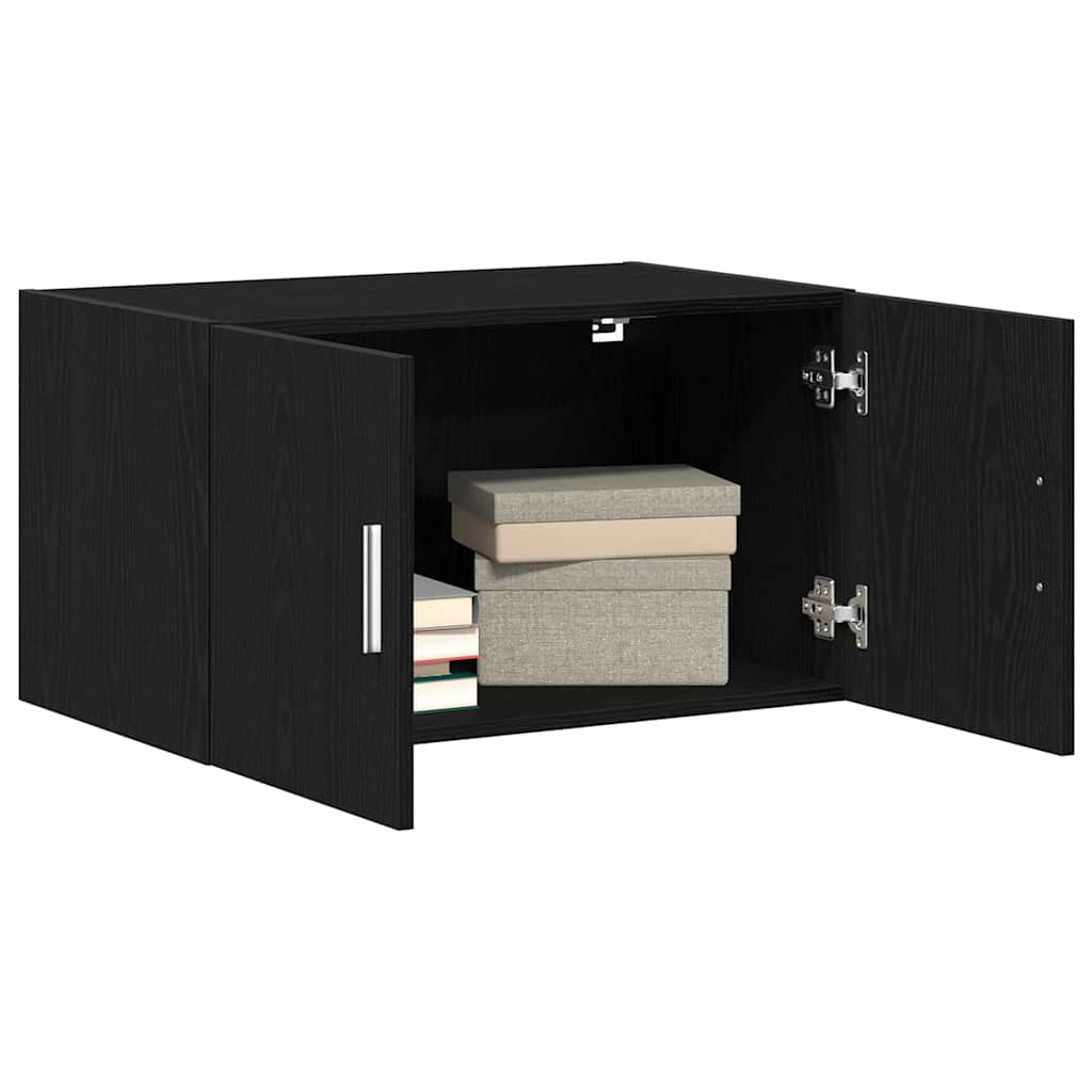 Veggskap Veggmontert Svart Eik 70 X 42.5 X 40 Cm Konstruert Tre
