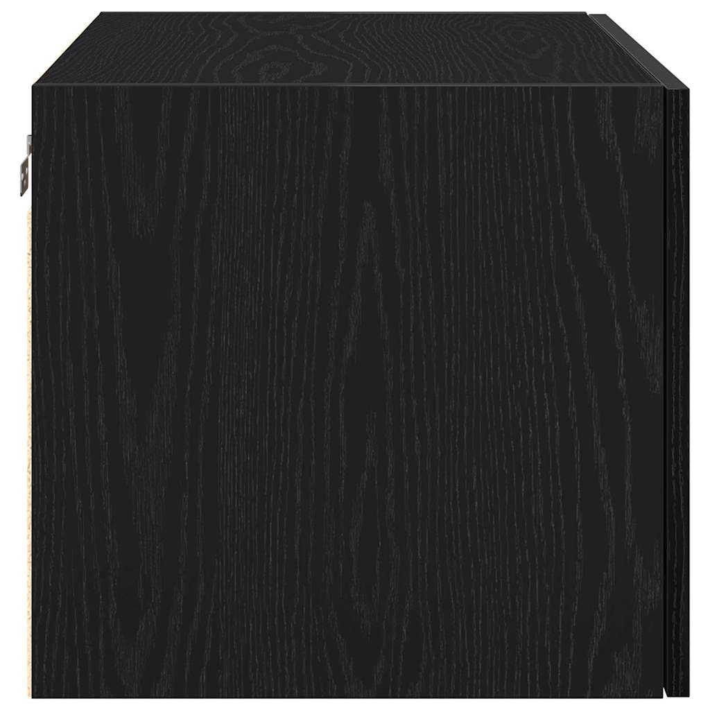 Veggskap Veggmontert Svart Eik 70 X 42.5 X 40 Cm Konstruert Tre