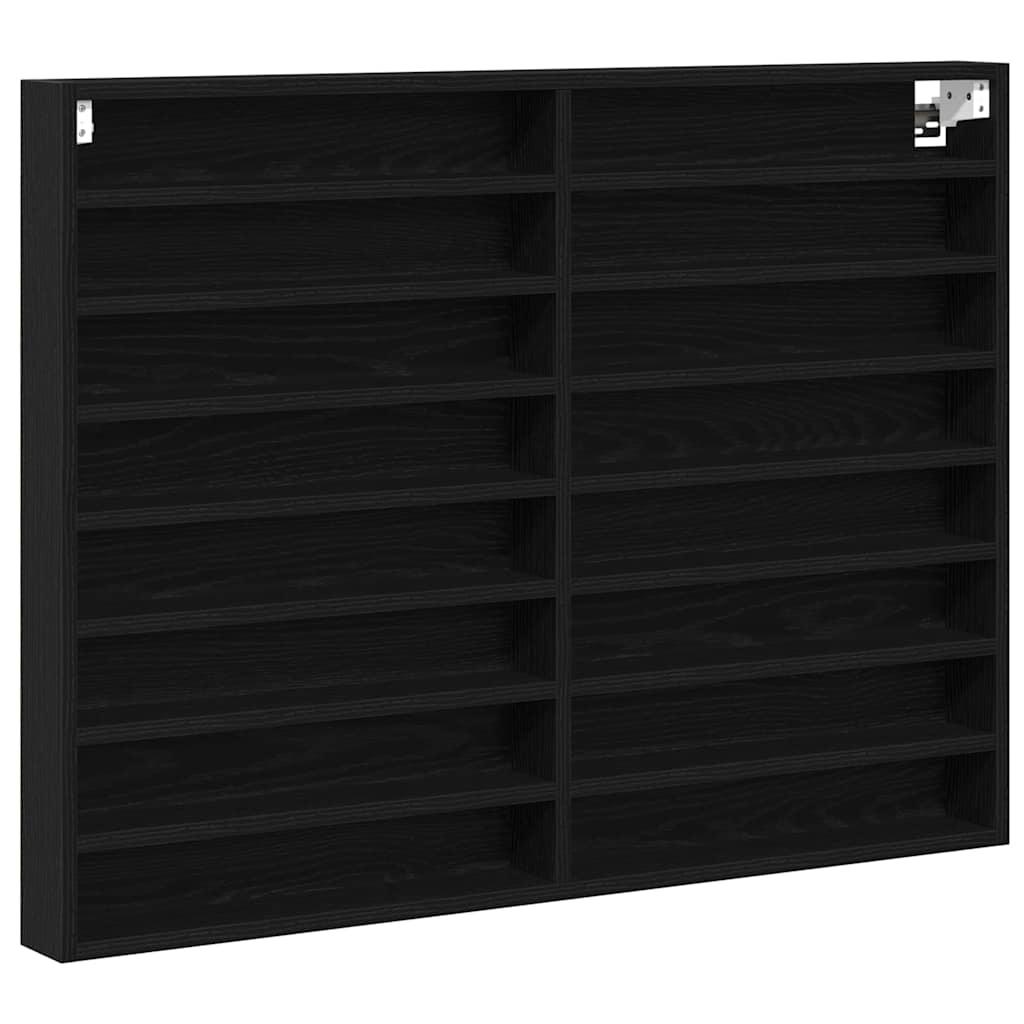Visningsskap Svart Eik 100 X 8,5 X 75 Cm Konstruert Tre