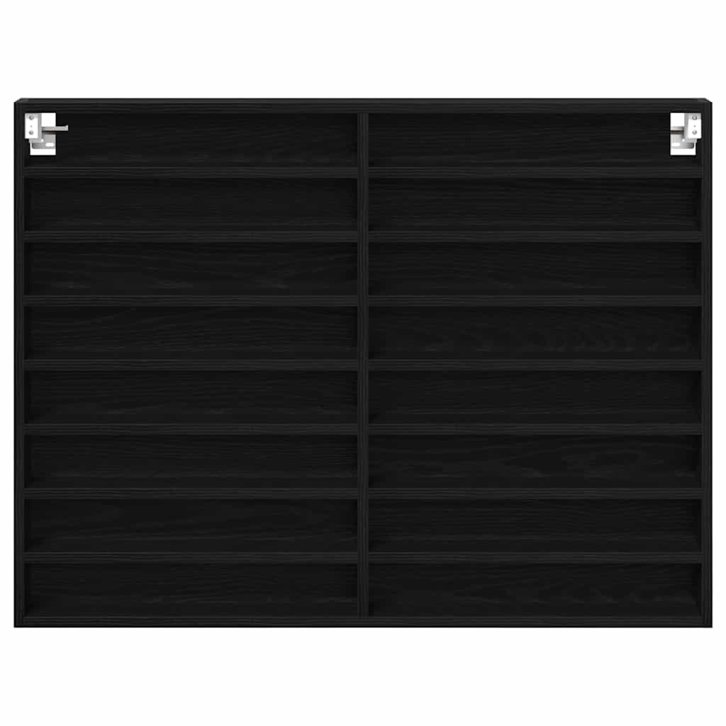 Visningsskap Svart Eik 100 X 8,5 X 75 Cm Konstruert Tre