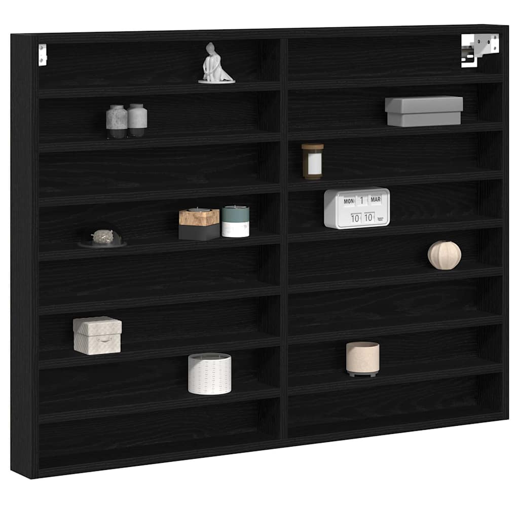 Visningsskap Svart Eik 100 X 8,5 X 75 Cm Konstruert Tre