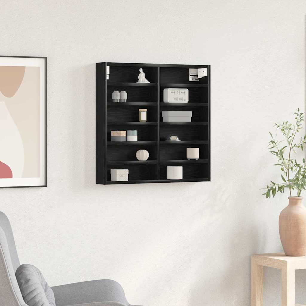 Visningsskap Svart Eik 60 X 8,5 X 58 Cm Konstruert Tre