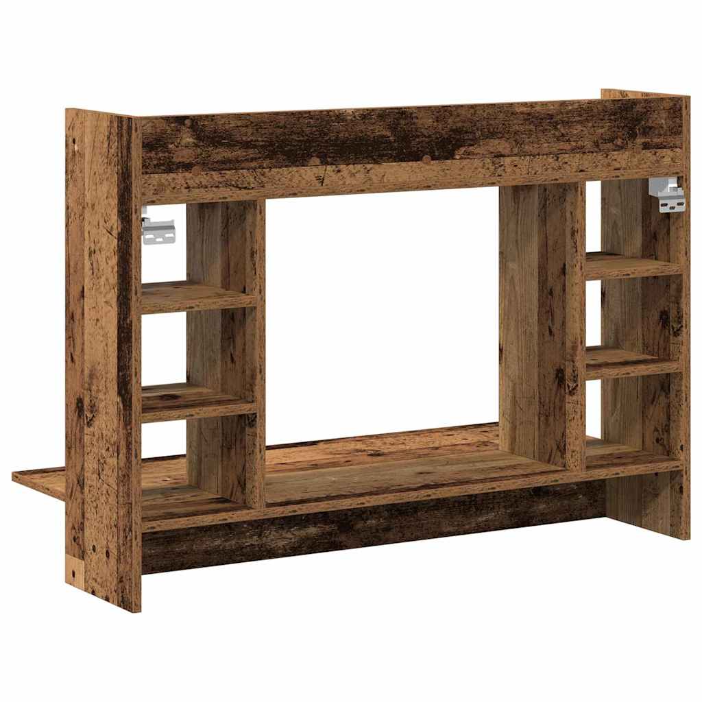 Veggmontert Skrivebord Med Hylle Gammelt Tre 105 X 48 X 75 Cm