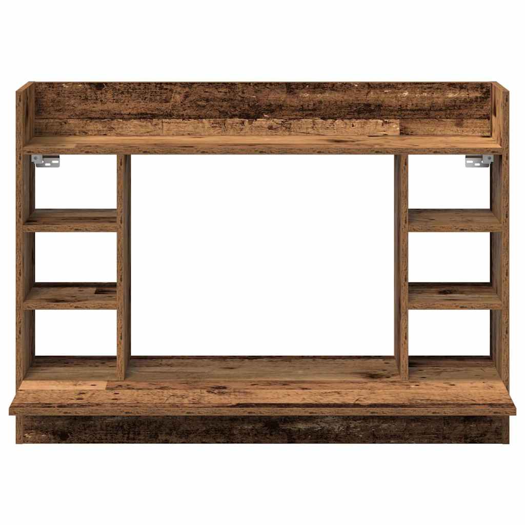Veggmontert Skrivebord Med Hylle Gammelt Tre 105 X 48 X 75 Cm