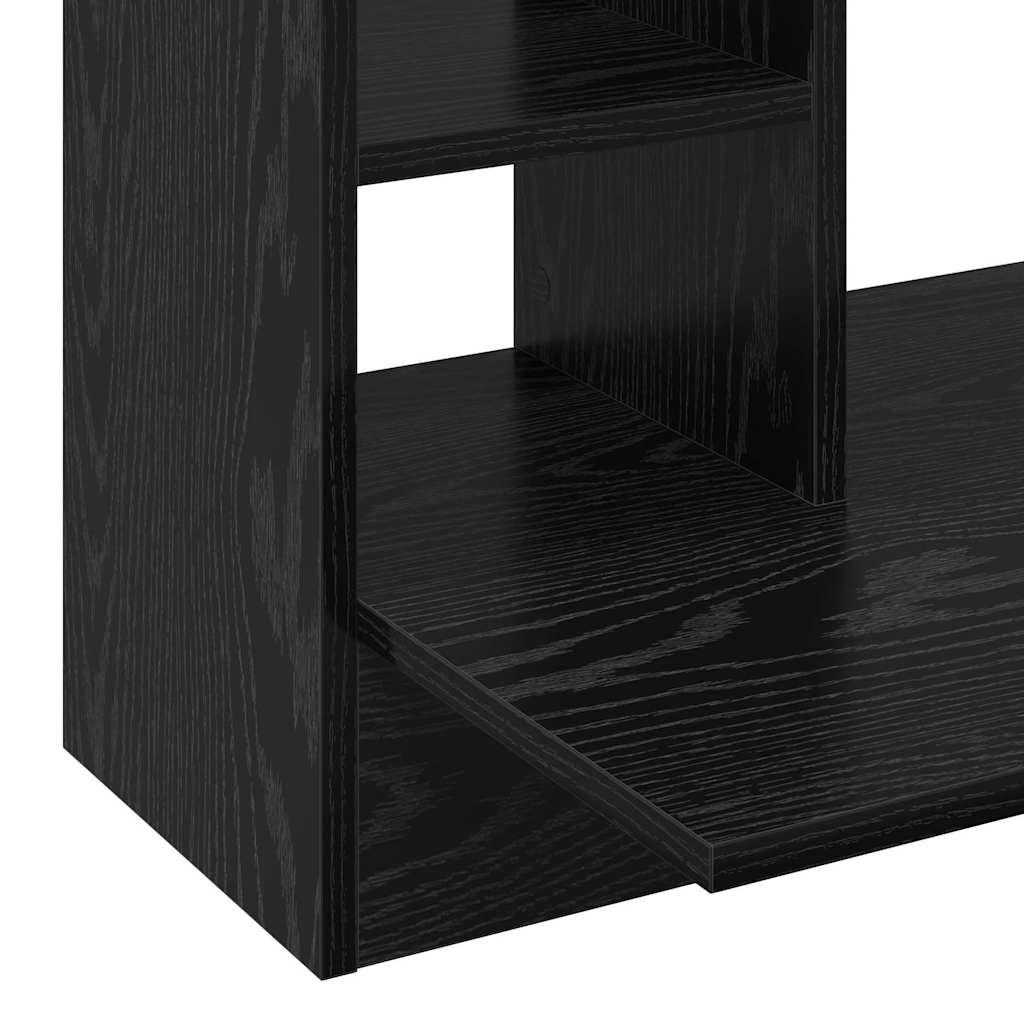 Veggmontert Skrivebord Med Hylle Svart Eik 105 X 48 X 75 Cm
