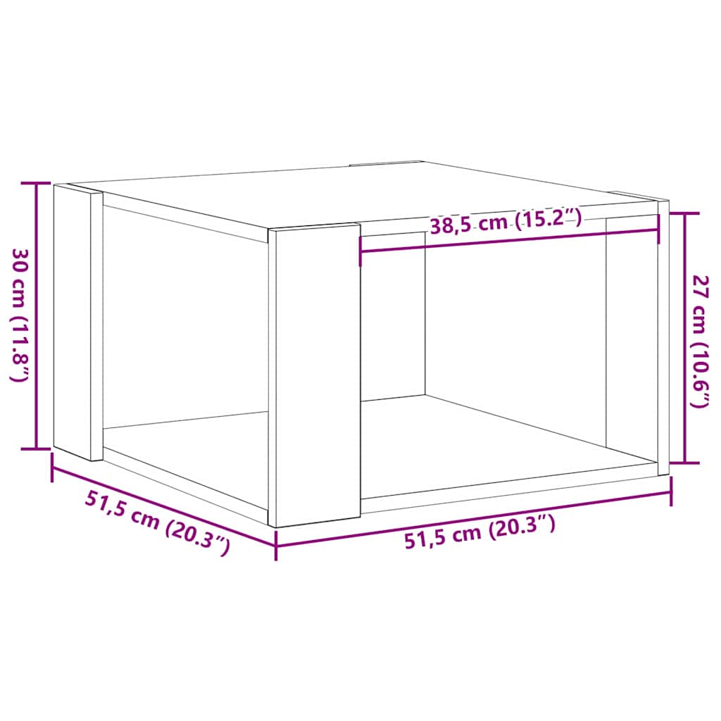 Kaffebord Gamle Tre 51,5 X 51,5 X 30 Cm Konstruert Tre