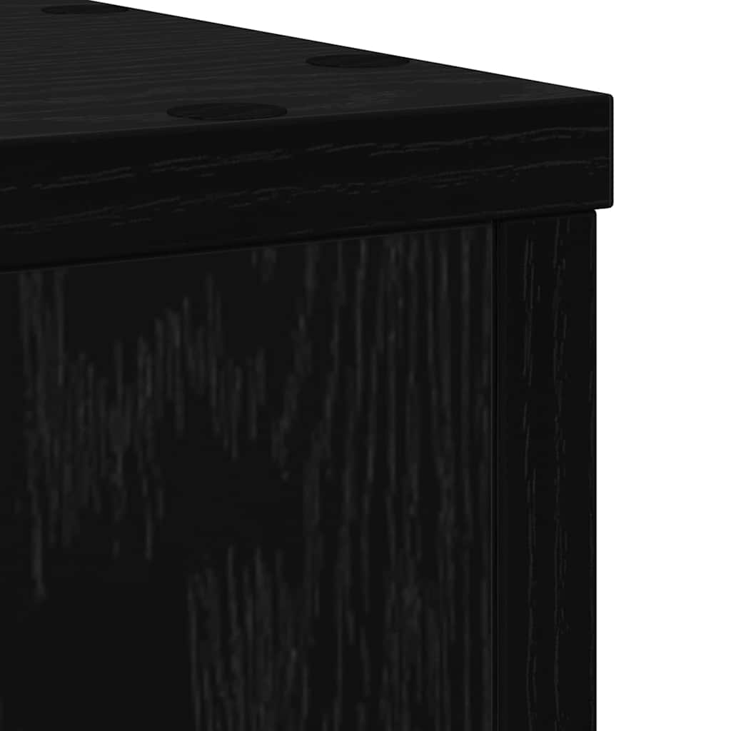 Planteholder 2 Pcs Svart Eik 25 X 25 X 35 Cm Konstruert Tre