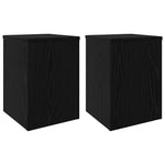 Planteholder 2 Pcs Svart Eik 25 X 25 X 35 Cm Konstruert Tre