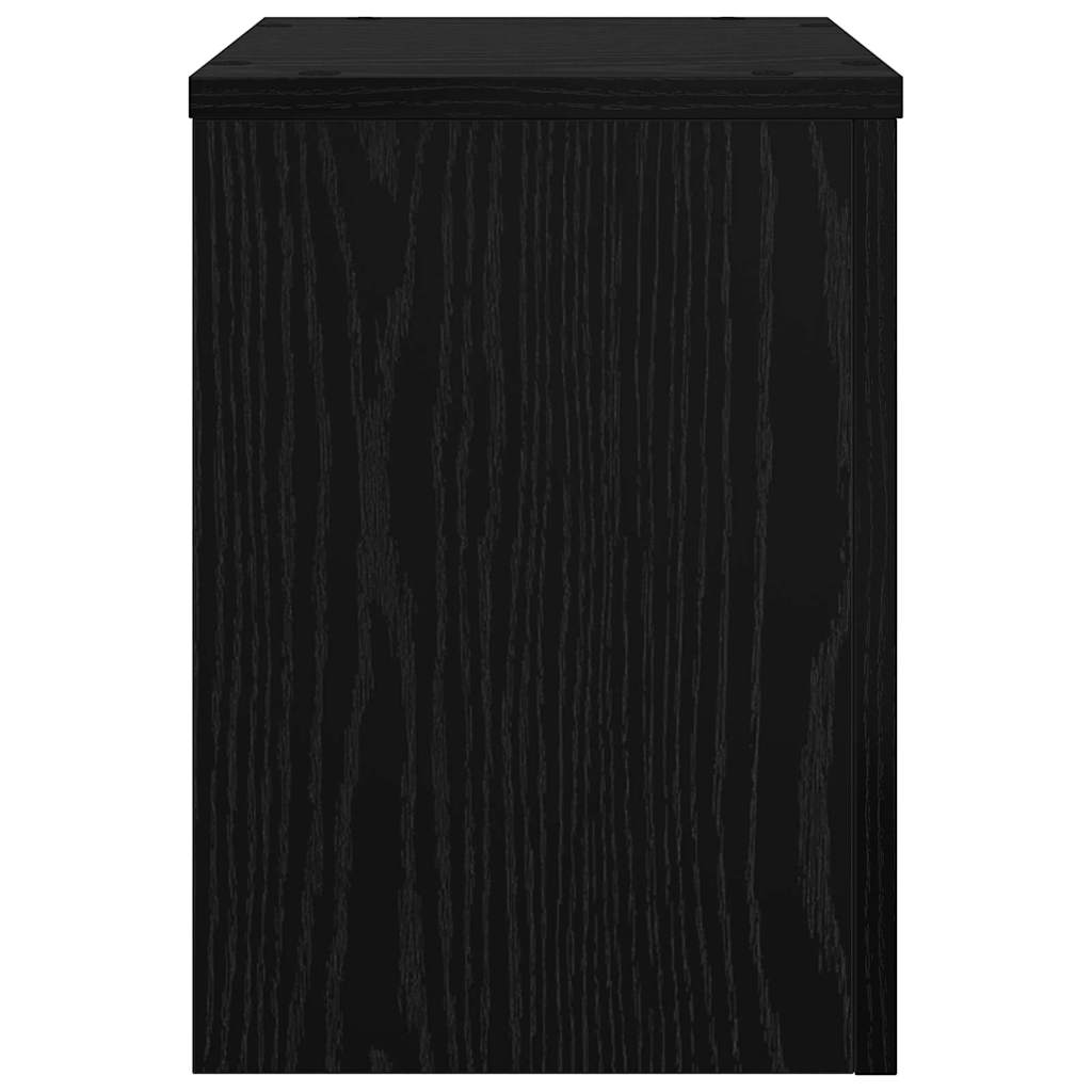 Planteholder 2 Pcs Svart Eik 25 X 25 X 35 Cm Konstruert Tre