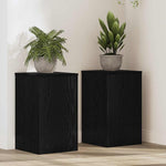 Planteholder 2 Pcs Svart Eik 30 X 30 X 50 Cm Konstruert Tre