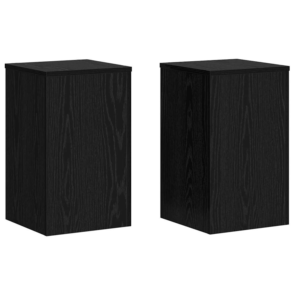 Planteholder 2 Pcs Svart Eik 30 X 30 X 50 Cm Konstruert Tre