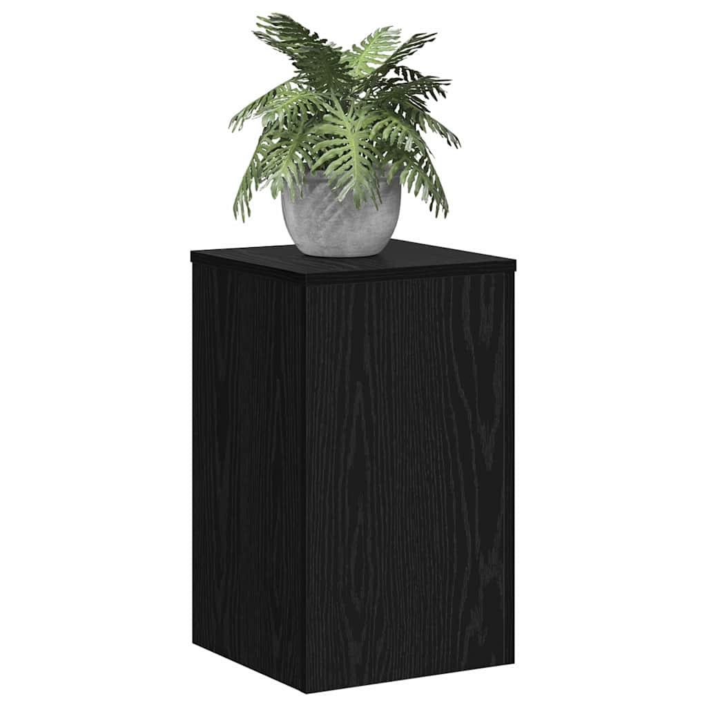 Planteholder 2 Pcs Svart Eik 30 X 30 X 50 Cm Konstruert Tre