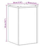 Planteholder 2 Pcs Svart Eik 30 X 30 X 50 Cm Konstruert Tre
