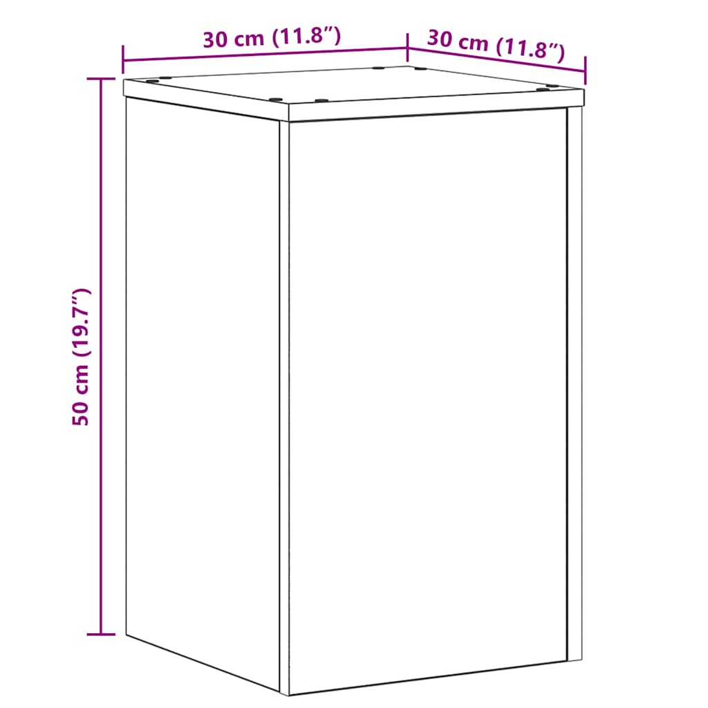 Planteholder 2 Pcs Svart Eik 30 X 30 X 50 Cm Konstruert Tre