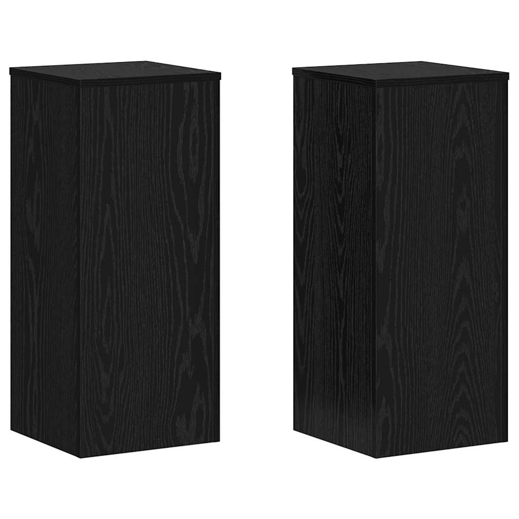 Planteholder 2 Pcs Svart Eik 30 X 30 X 70 Cm Konstruert Tre