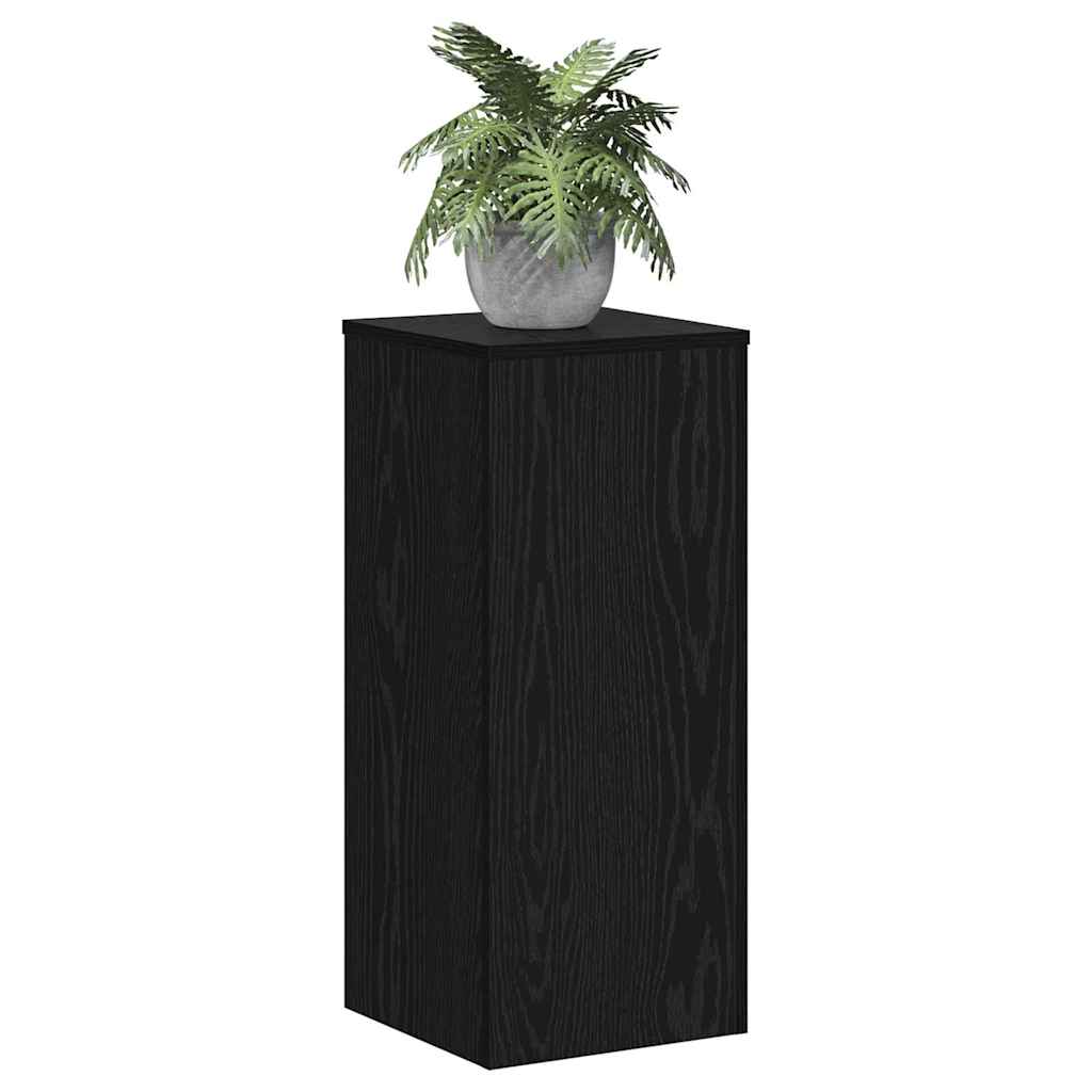 Planteholder 2 Pcs Svart Eik 30 X 30 X 70 Cm Konstruert Tre