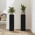Planteholder 2 Pcs Svart Eik 17 X 17 X 60 Cm Konstruert Tre