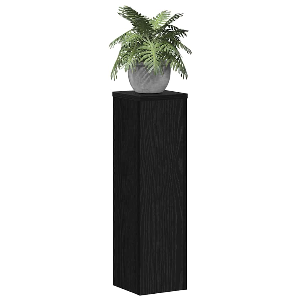 Planteholder 2 Pcs Svart Eik 17 X 17 X 60 Cm Konstruert Tre