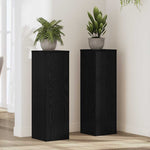 Planteholder 2 Pcs Svart Eik 25 X 25 X 80 Cm Konstruert Tre