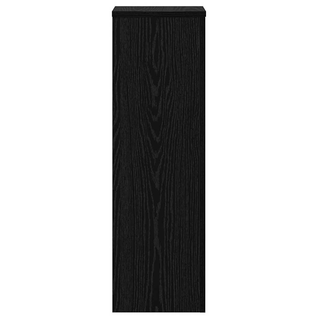 Planteholder 2 Pcs Svart Eik 25 X 25 X 80 Cm Konstruert Tre
