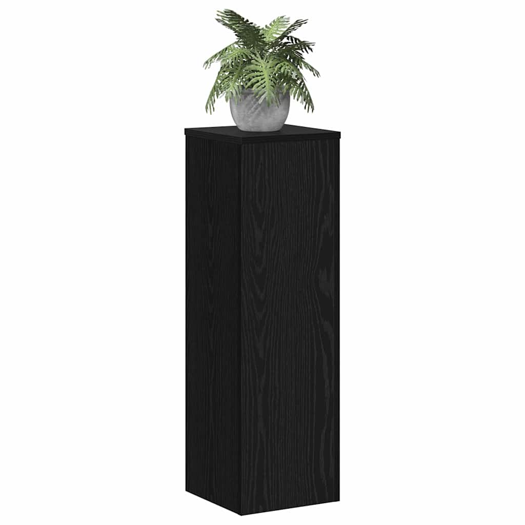 Planteholder 2 Pcs Svart Eik 25 X 25 X 80 Cm Konstruert Tre
