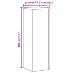 Planteholder 2 Pcs Svart Eik 25 X 25 X 80 Cm Konstruert Tre