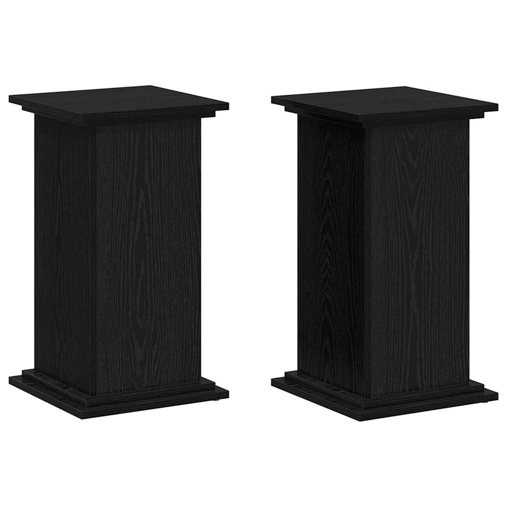 Planteholder Svart Eik 33 X 33 X 60 Cm Konstruert Tre