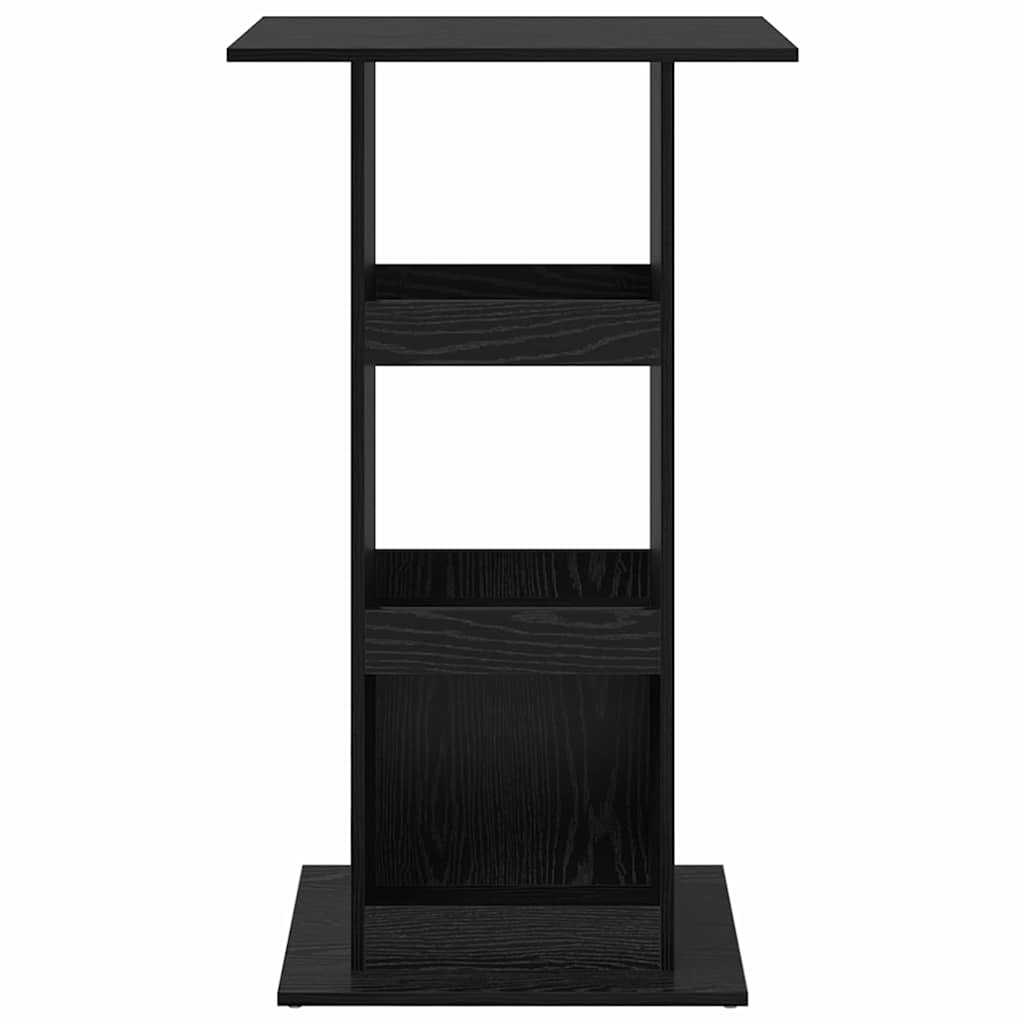 Barbord Med Hylle Svart Eik 60 X 60 X 100 Cm Konstruert Tre