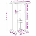 Barbord Med Hylle Svart Eik 60 X 60 X 100 Cm Konstruert Tre