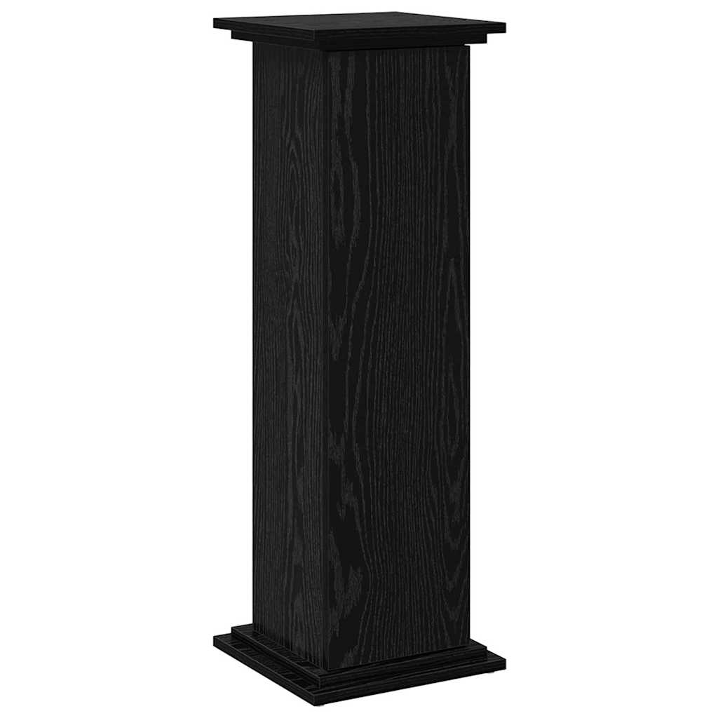 Visningsstativ Med Dør Svart Eik 31 X 30 X 90 Cm Konstruert Tre