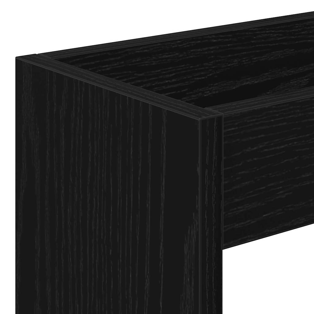 Smal Oppbevaringsvogn Svart Eik 60 X 18 X 70 Cm Konstruert Tre