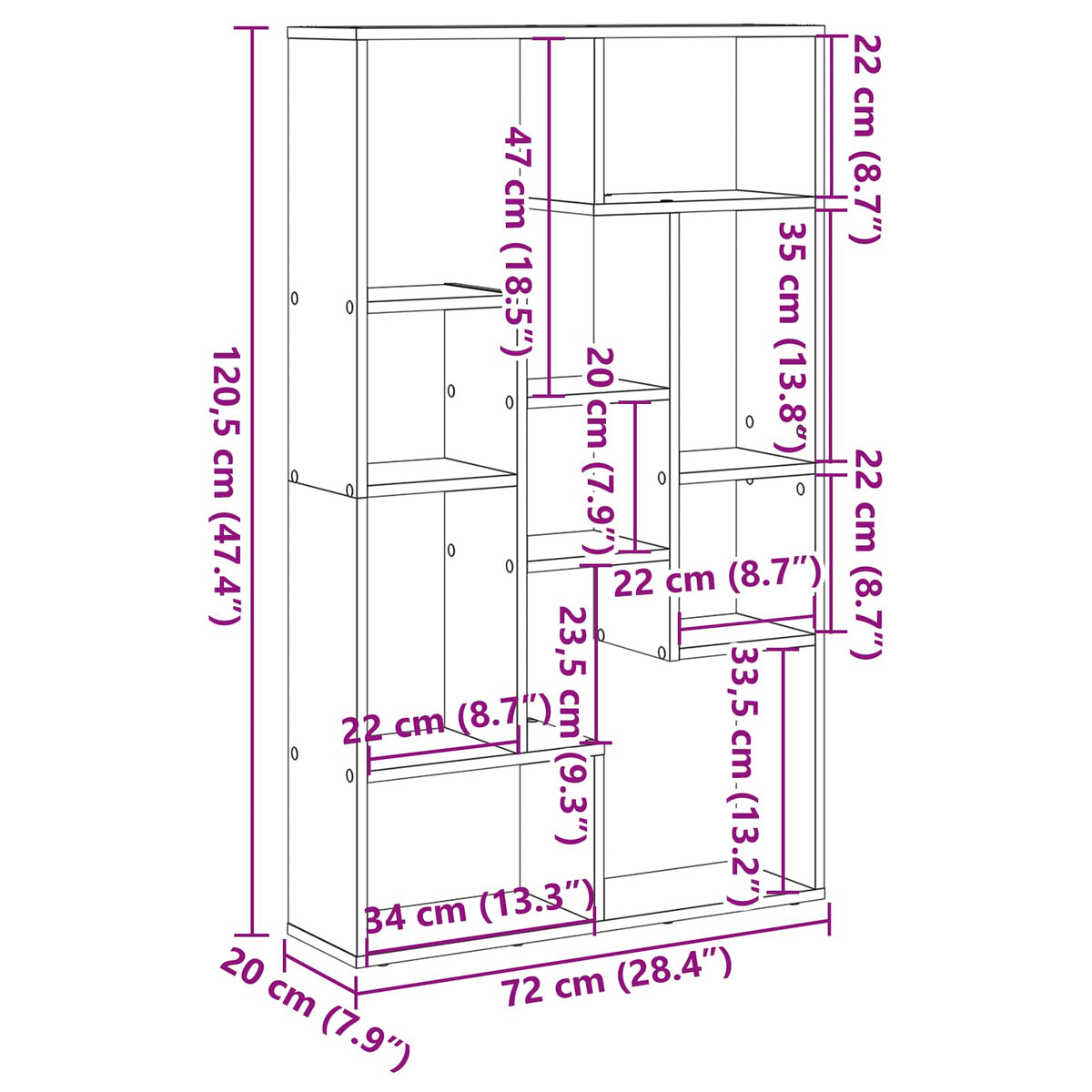 Bokskap Svart Eik 60 X 20 X 102,5 Cm Konstruert Tre