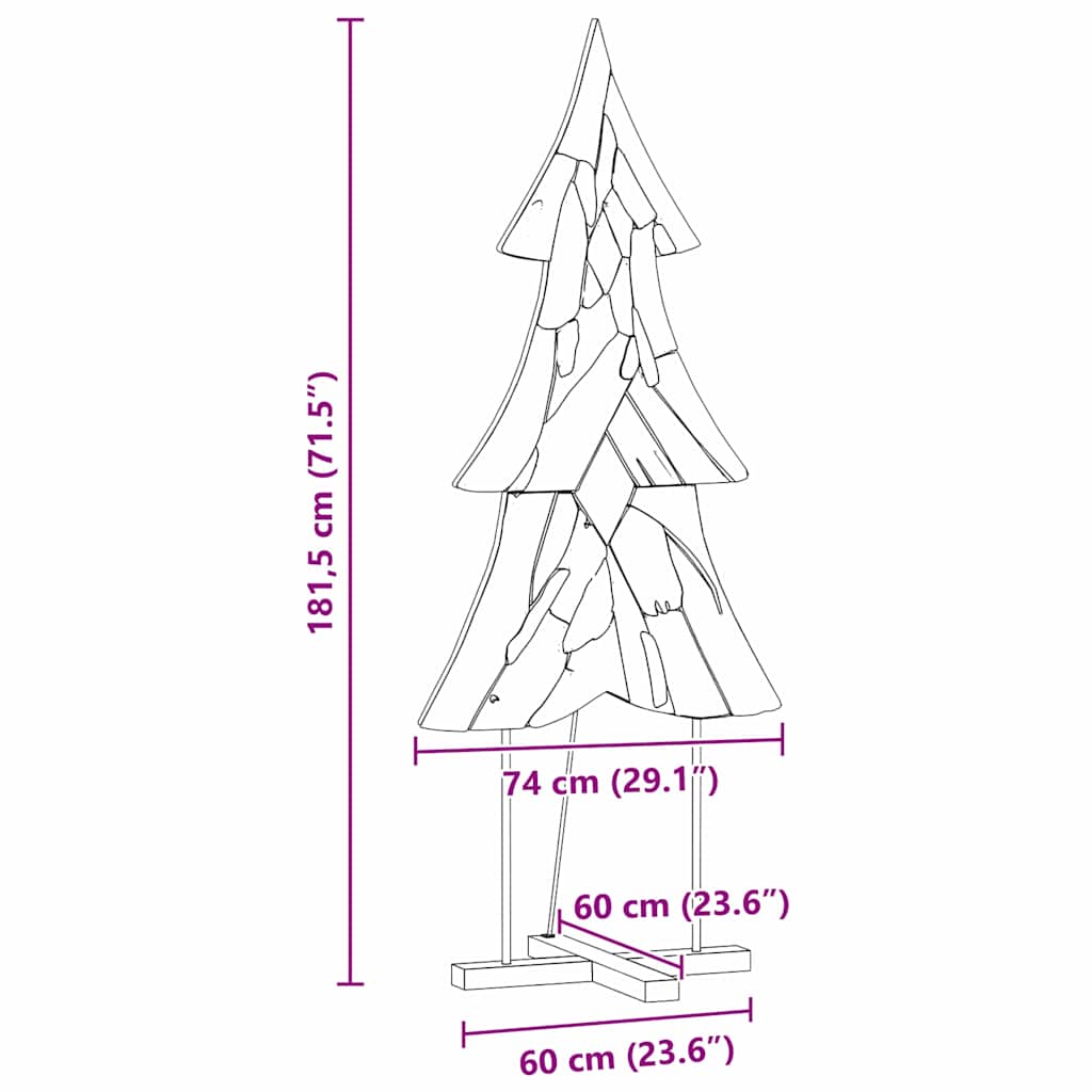 Juletre Med Stativ Brun 180 Cm Heltre Teak