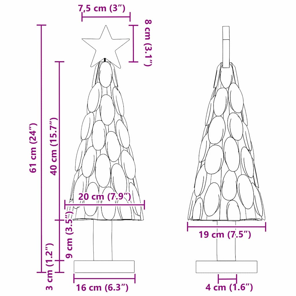 Juletre Med Stativ Brun 60 Cm Heltre Teak