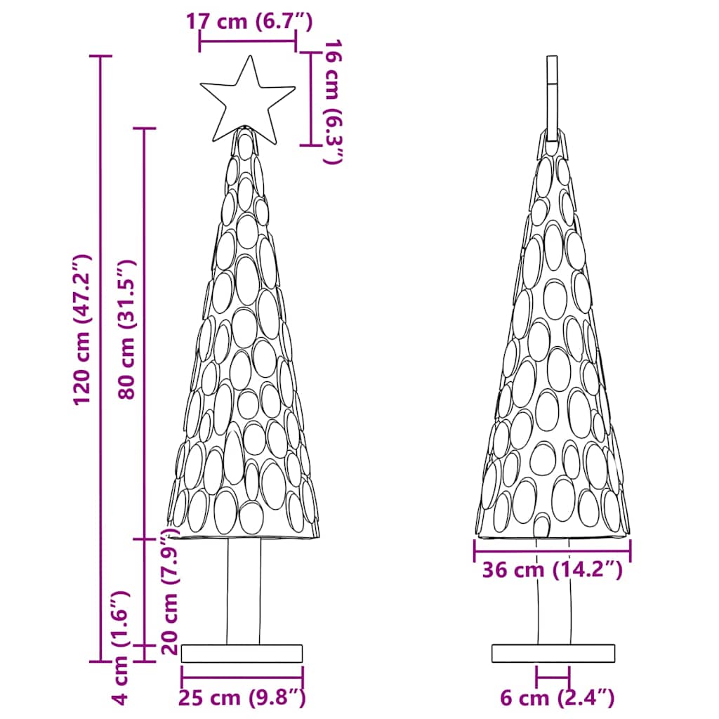 Juletre Med Stativ Brun 120 Cm Heltre Teak