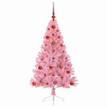 Kunstig Forhåndsopplyst Juletre Med 150 Led Rosa 120 Cm Pvc