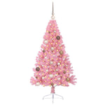 Kunstig Forhåndsopplyst Juletre Med 150 Led Rosa 150 Cm Pvc