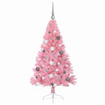 Kunstig Forhåndsopplyst Juletre Med 150 Led Rosa 150 Cm Pvc
